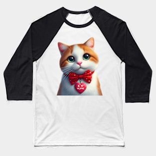 Cute Valentine Cat Baseball T-Shirt